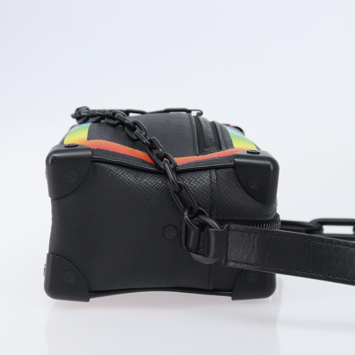 LOUIS VUITTON Taiga Rainbow Mini Soft Trunk Bag Black M30351 LV Auth 203152M