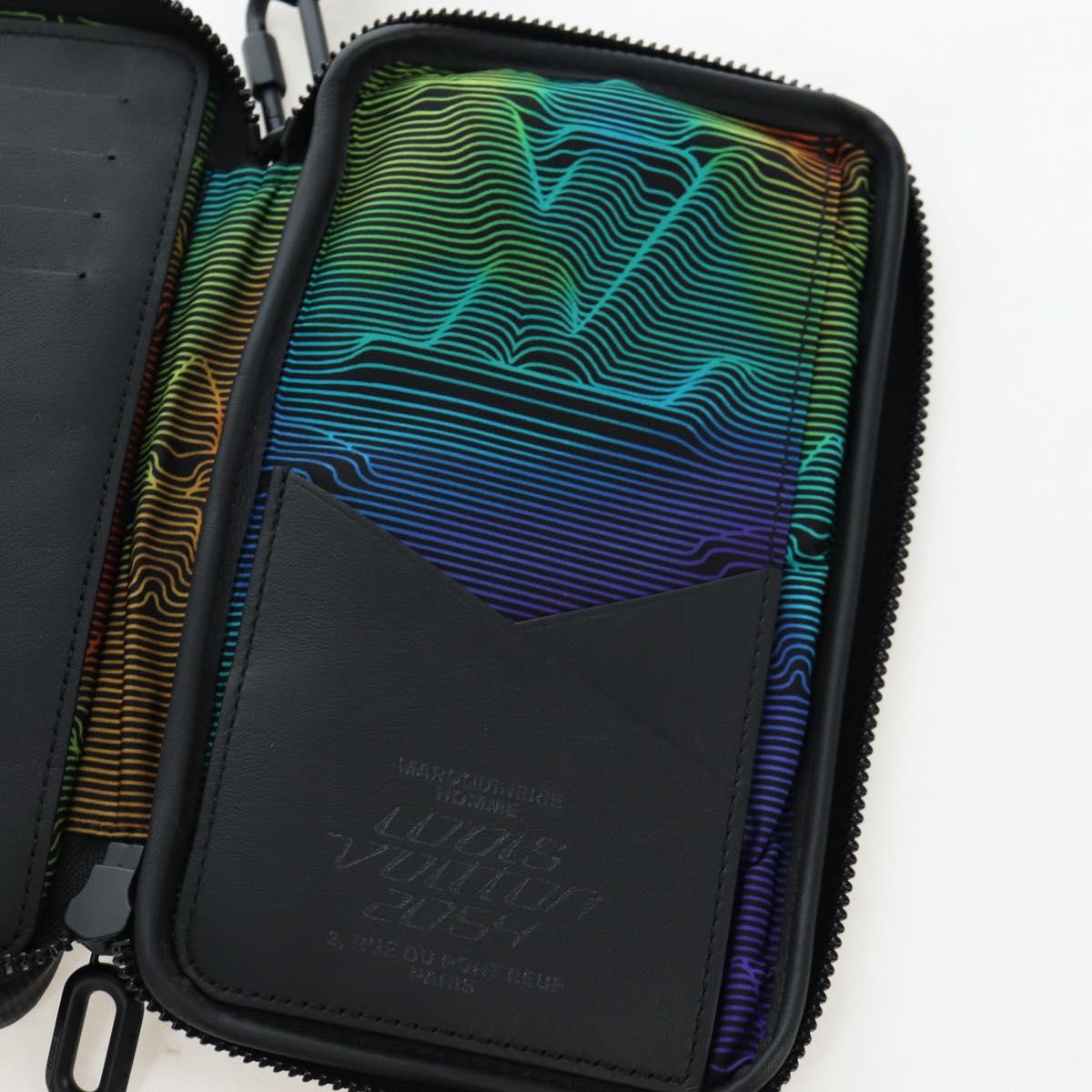 LOUIS VUITTON 3D monogram Double Phone Pouch Black M80141 LV Auth 203158M