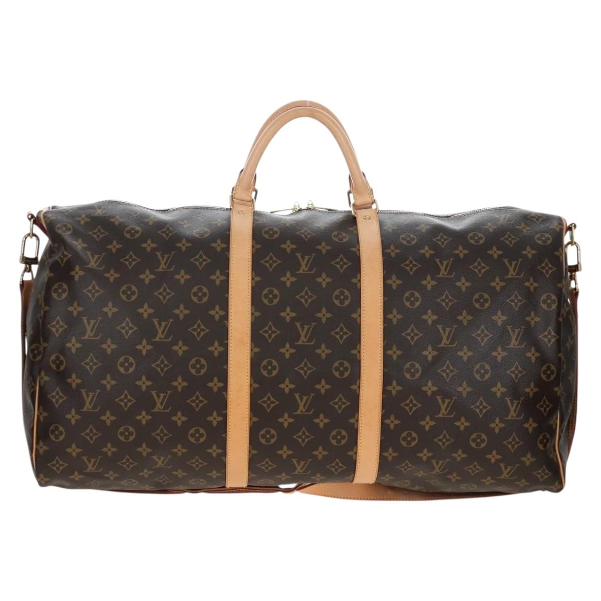 LOUIS VUITTON Monogram Keepall Bandouliere 60 Boston Bag M41412 LV Auth 203164V