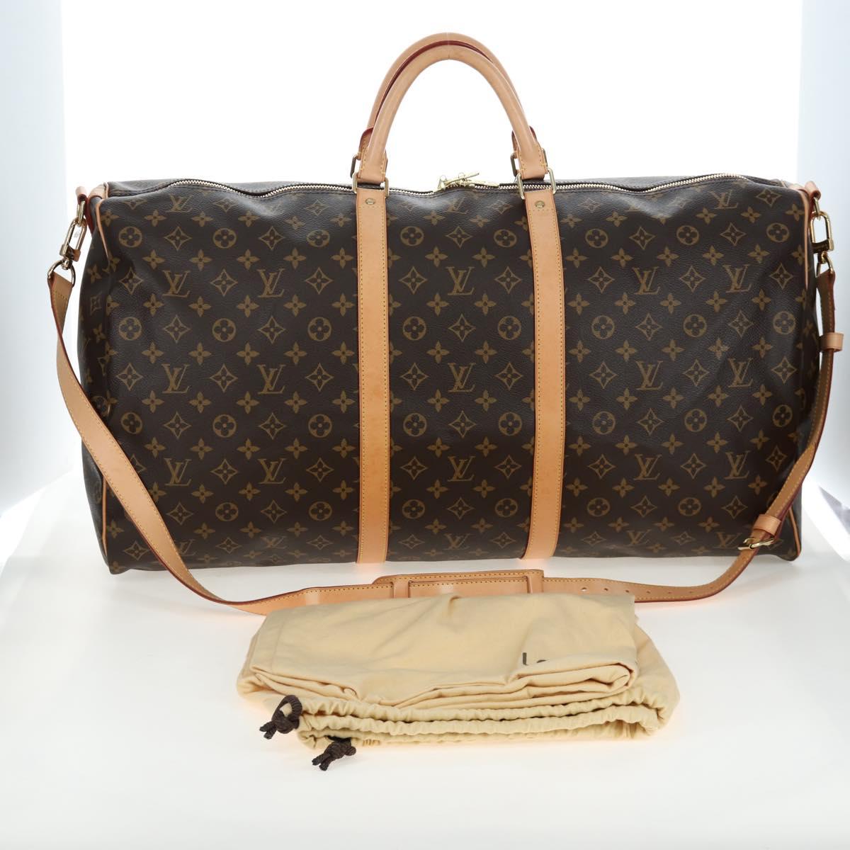 LOUIS VUITTON Monogram Keepall Bandouliere 60 Boston Bag M41412 LV Auth 203164V