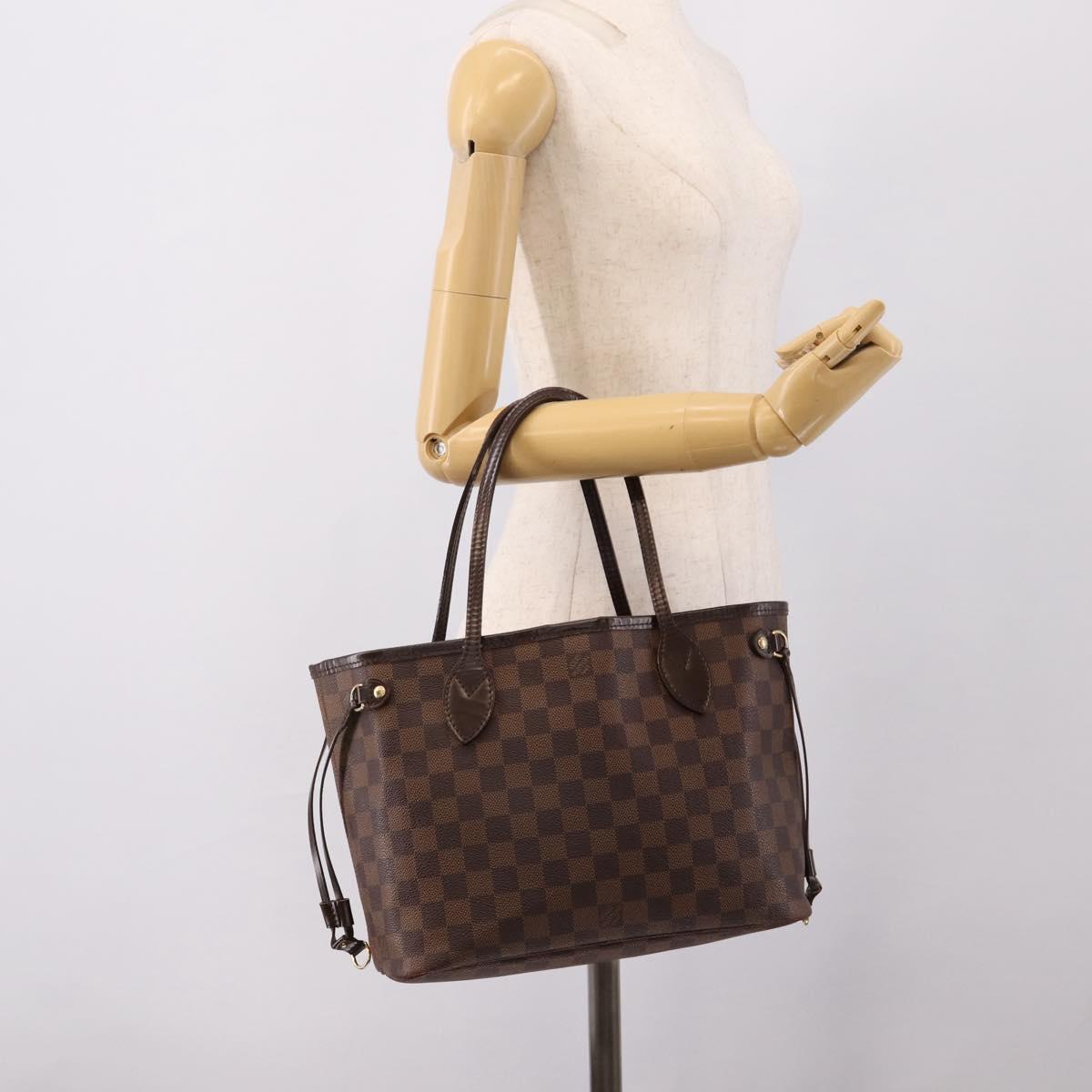 LOUIS VUITTON Damier Ebene Neverfull PM Tote Bag N51109 LV Auth 203167A