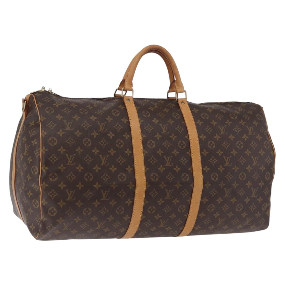 LOUIS VUITTON Monogram Keepall Bandouliere 60 Boston Bag M41412 LV Auth 203169
