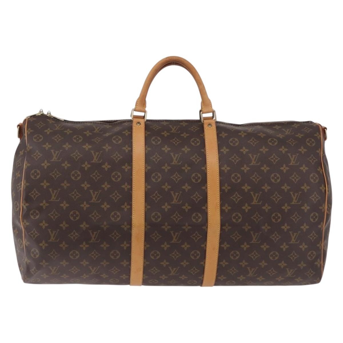 LOUIS VUITTON Monogram Keepall Bandouliere 60 Boston Bag M41412 LV Auth 203169
