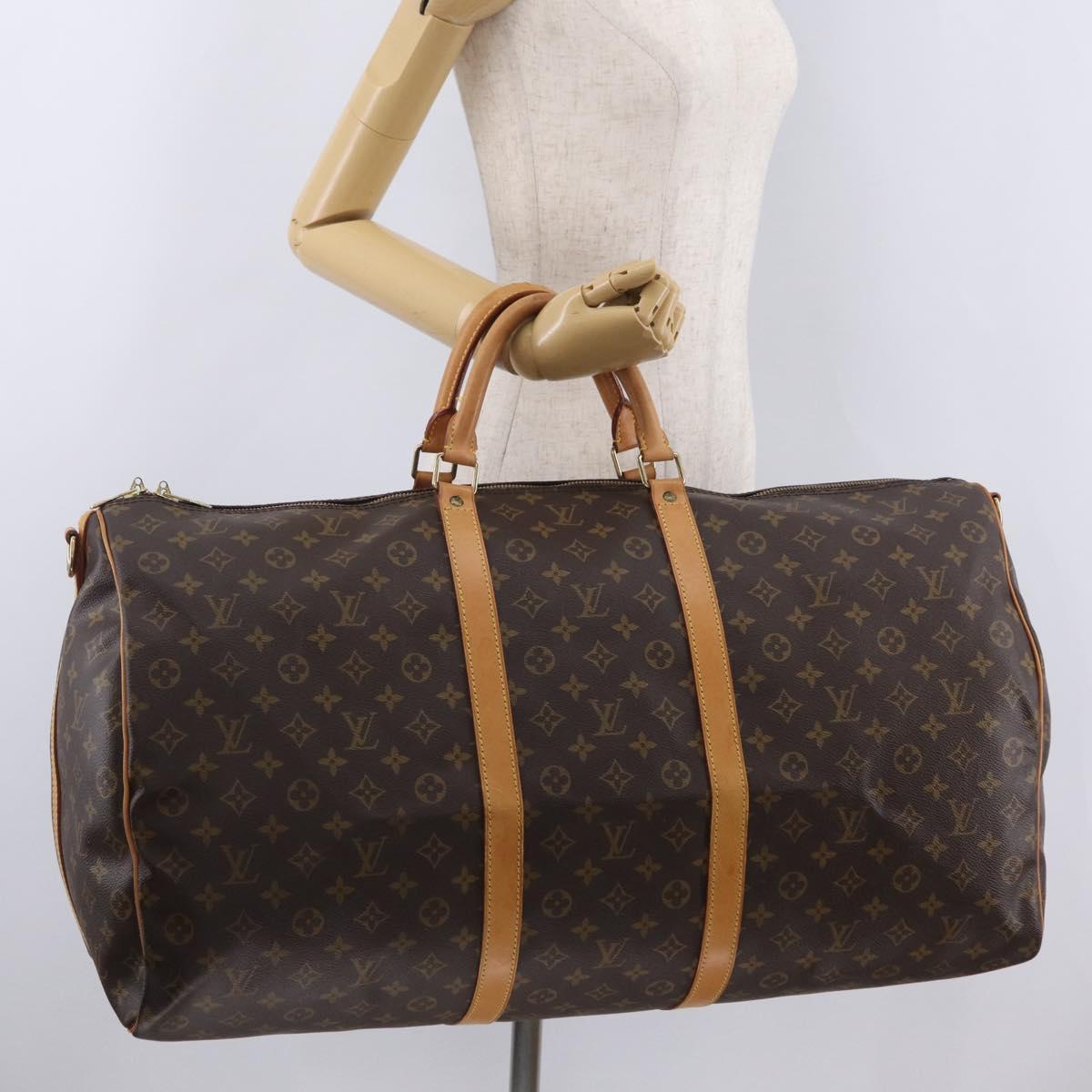LOUIS VUITTON Monogram Keepall Bandouliere 60 Boston Bag M41412 LV Auth 203169