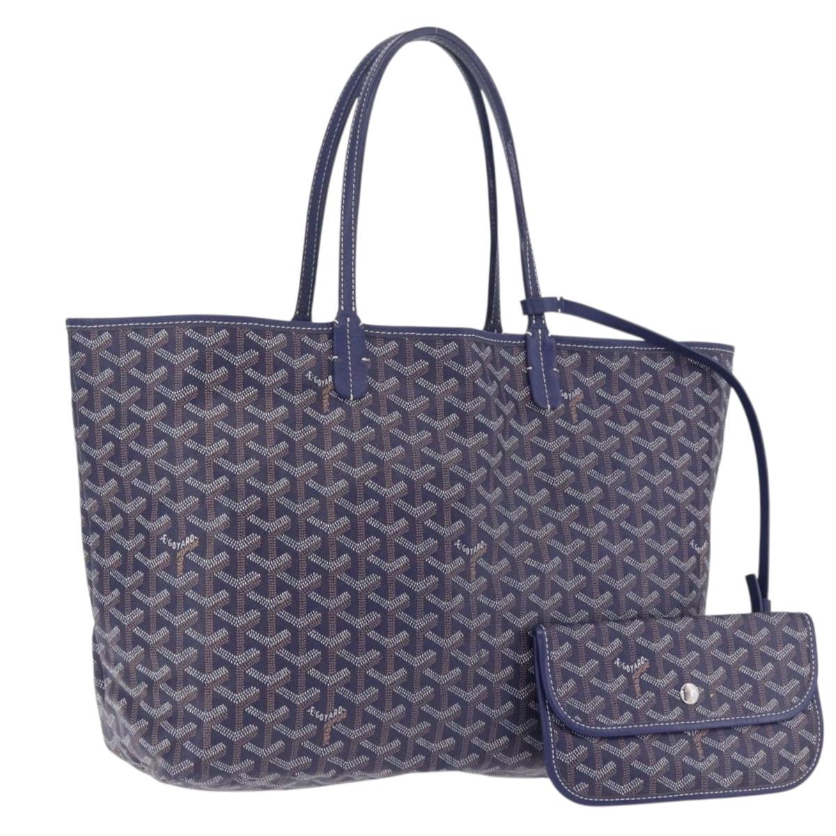 GOYARD Herringbone Saint Louis PM Tote Bag PVC Navy Auth 203171A