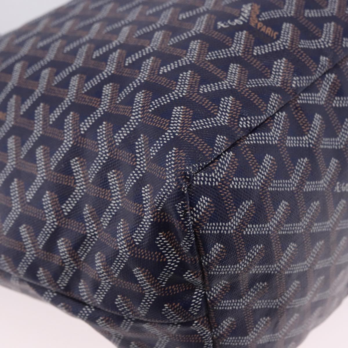 GOYARD Herringbone Saint Louis PM Tote Bag PVC Navy Auth 203171A