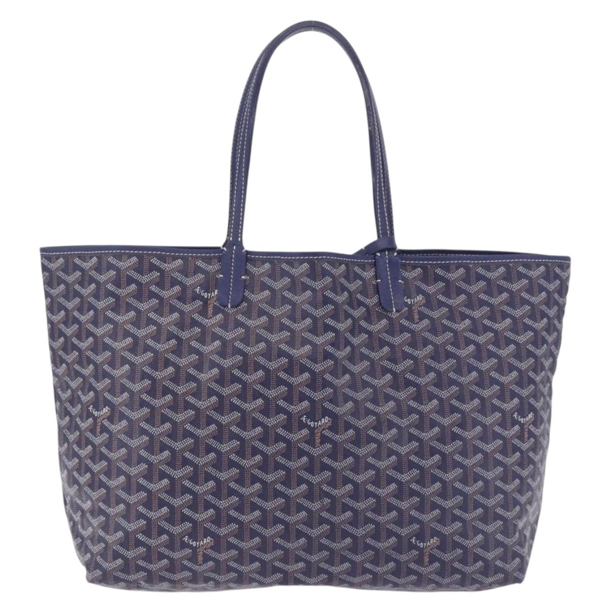 GOYARD Herringbone Saint Louis PM Tote Bag PVC Navy Auth 203171A