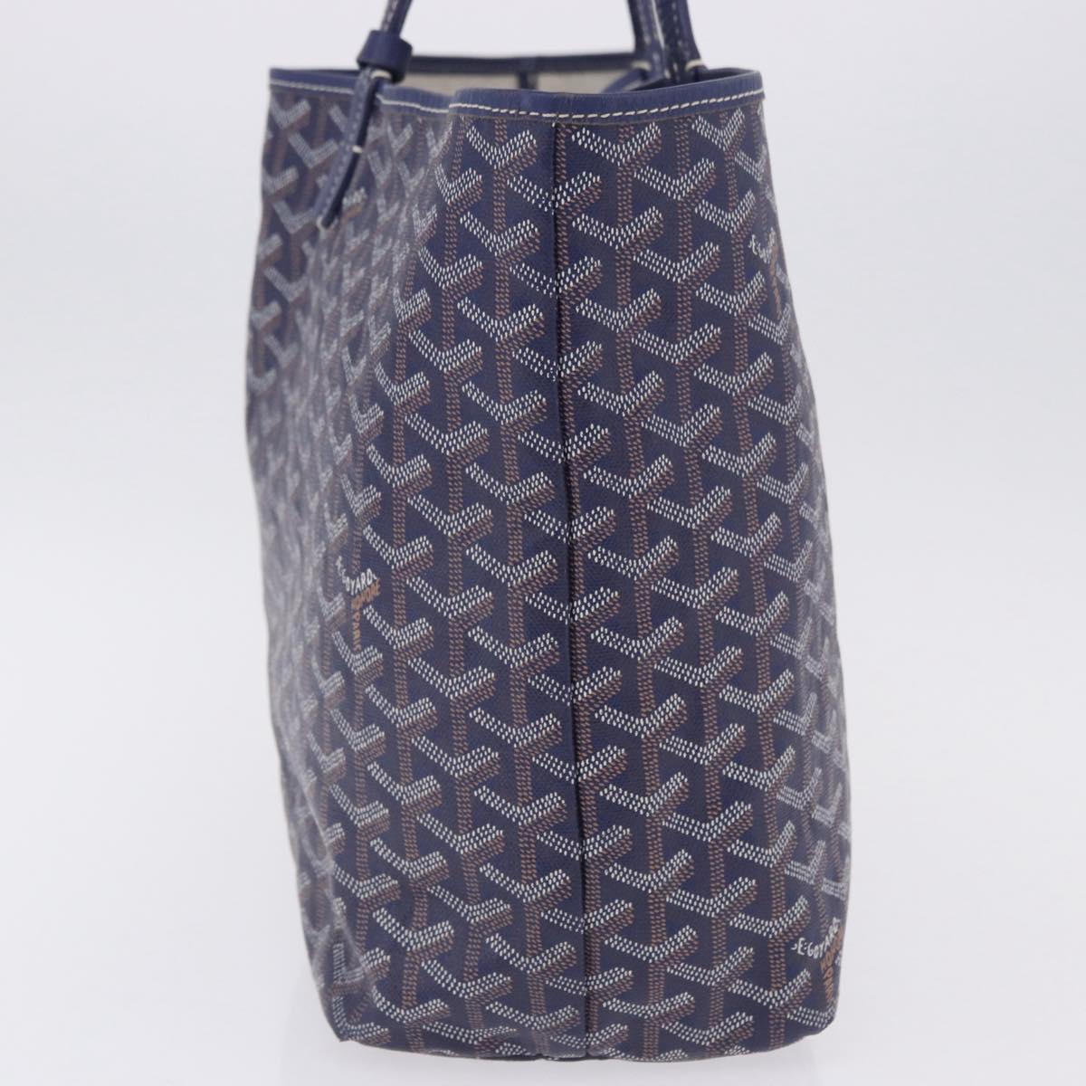 GOYARD Herringbone Saint Louis PM Tote Bag PVC Navy Auth 203171A