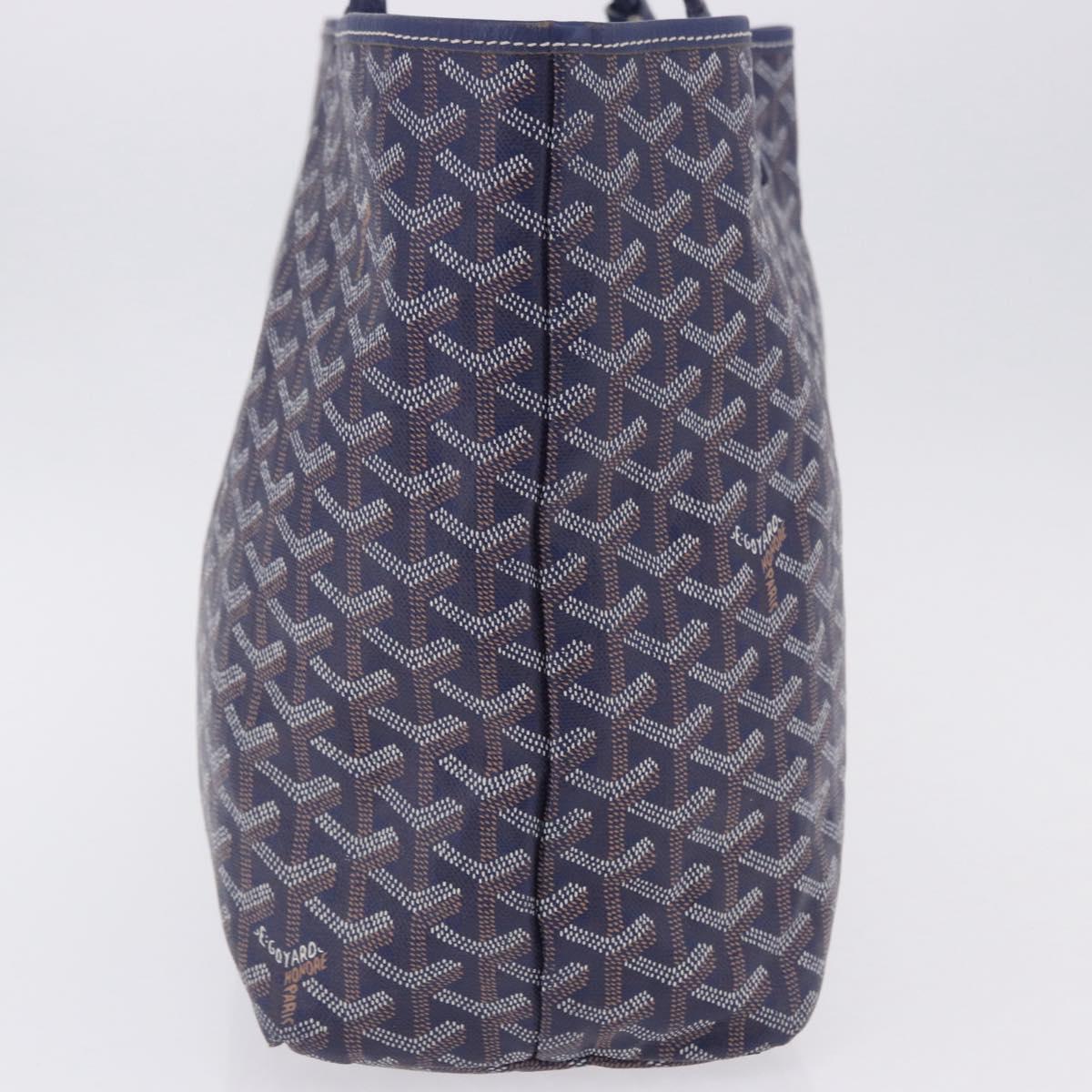 GOYARD Herringbone Saint Louis PM Tote Bag PVC Navy Auth 203171A