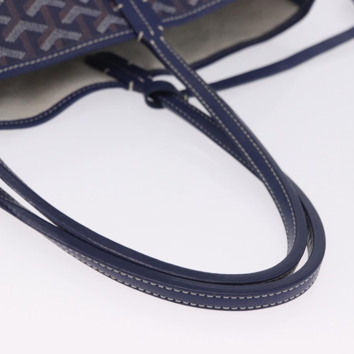 GOYARD Herringbone Saint Louis PM Tote Bag PVC Navy Auth 203171A