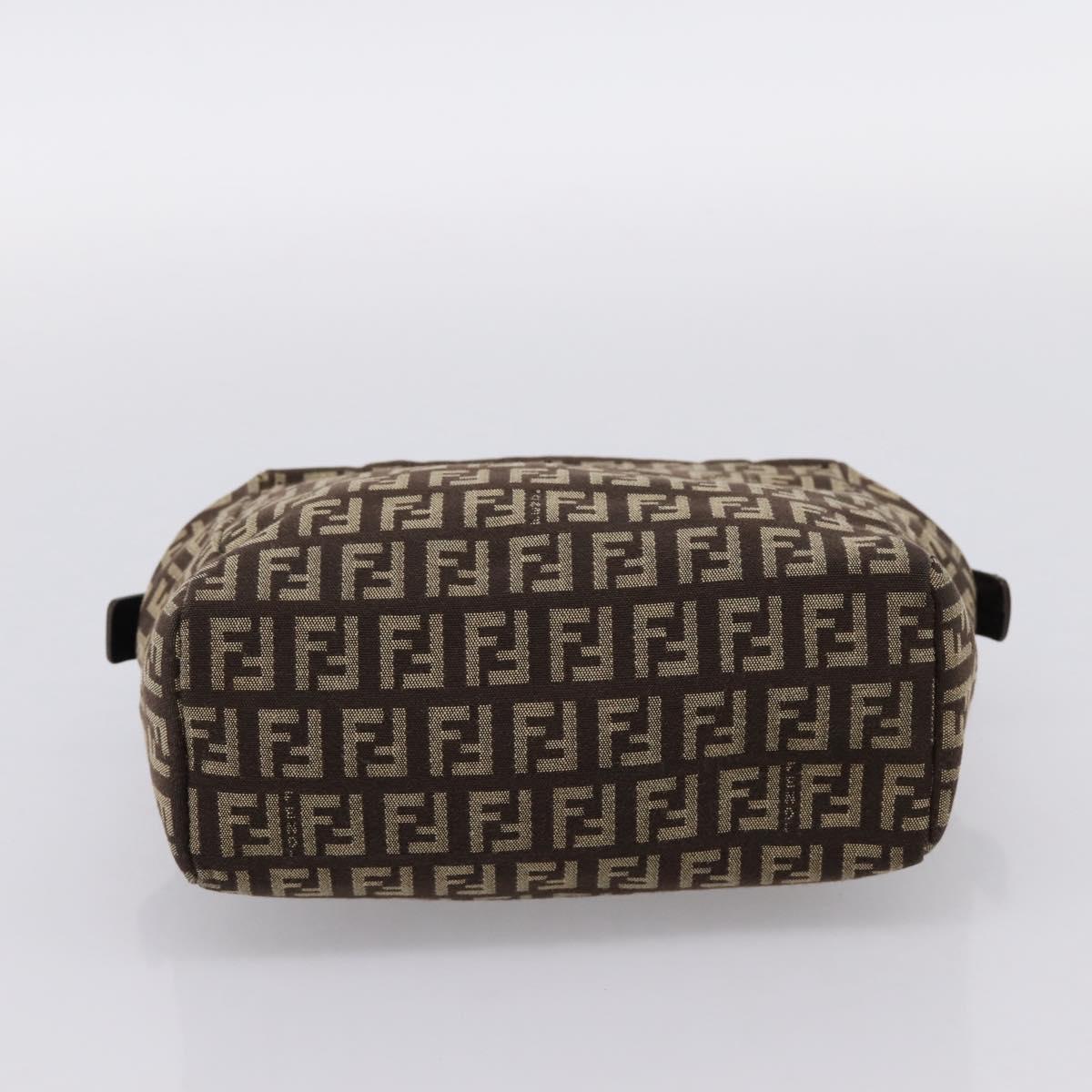 FENDI Zucchino Canvas Hand Bag Brown Auth 203176