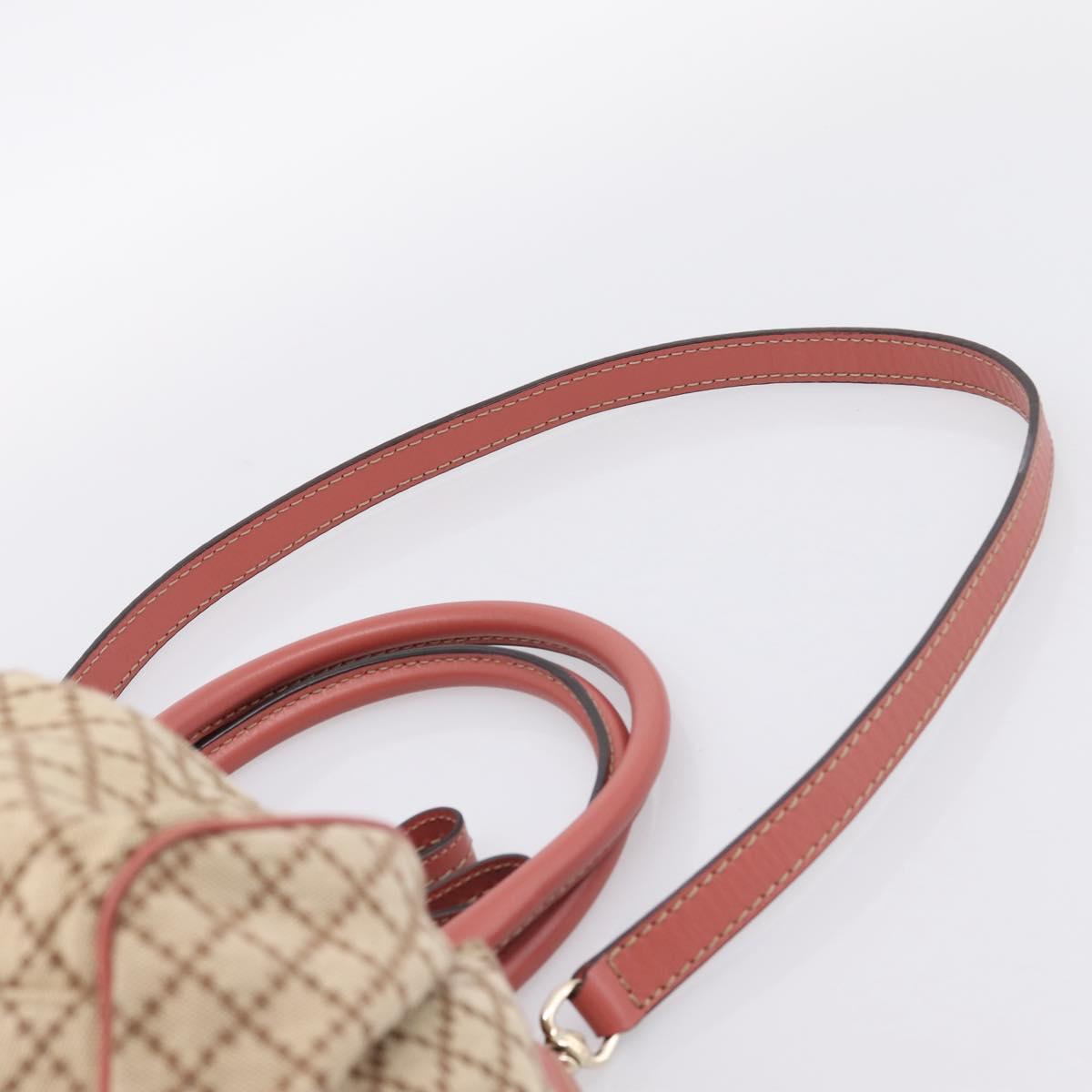 GUCCI Diamante Hand Bag Canvas 2way Beige Gold 223974 Auth 203180