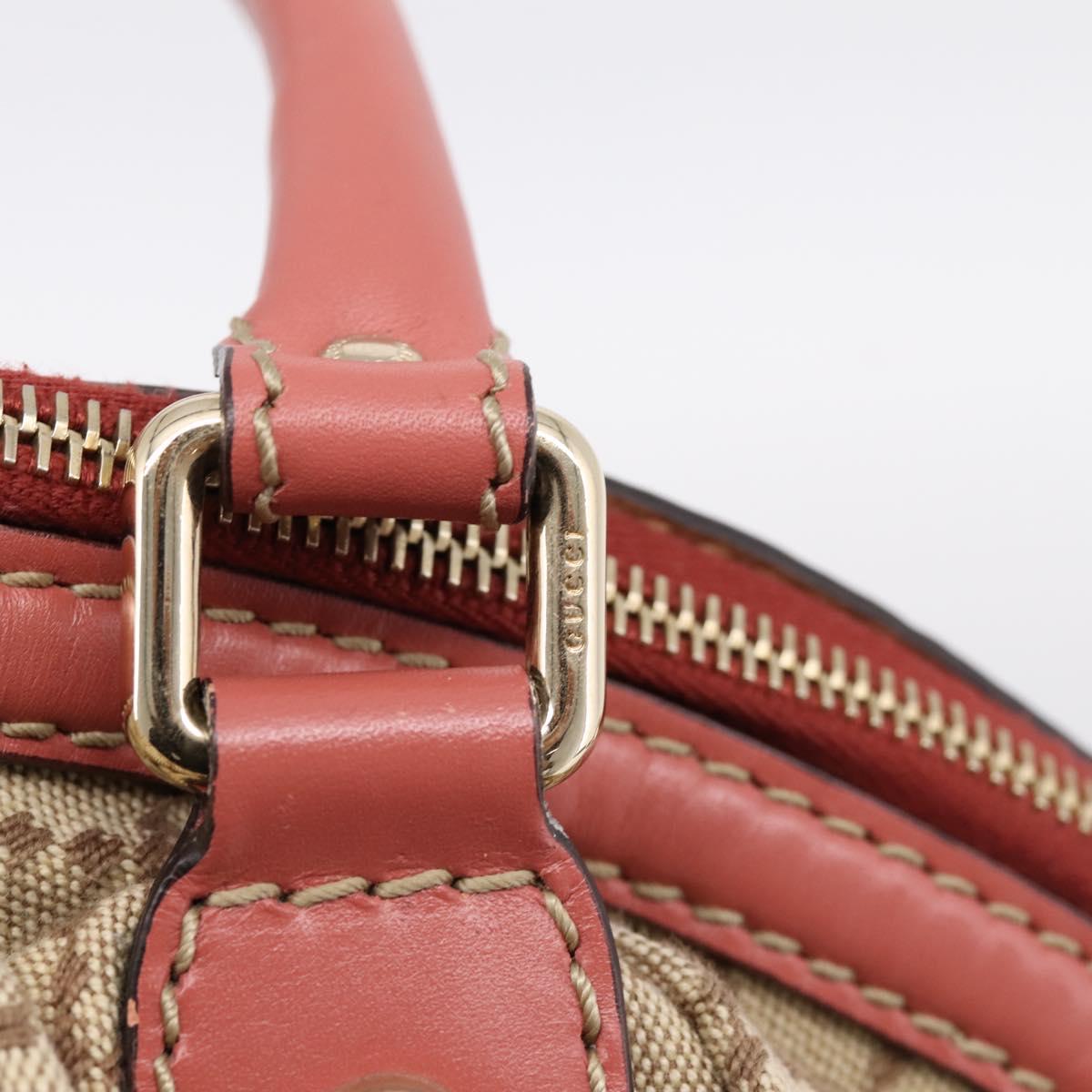 GUCCI Diamante Hand Bag Canvas 2way Beige Gold 223974 Auth 203180
