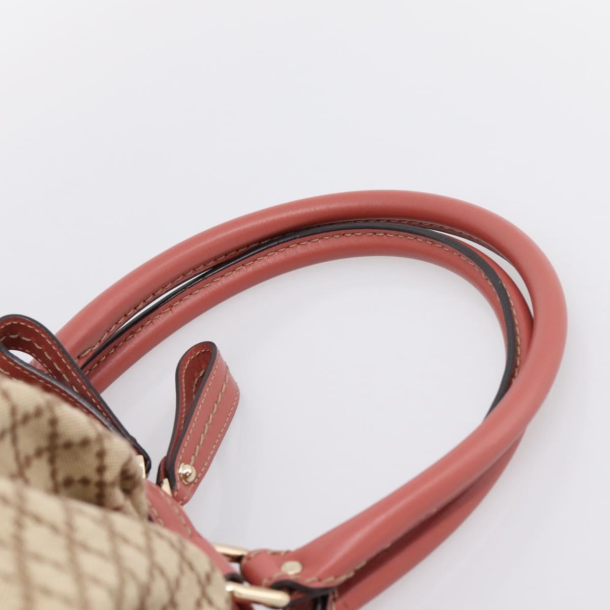 GUCCI Diamante Hand Bag Canvas 2way Beige Gold 223974 Auth 203180
