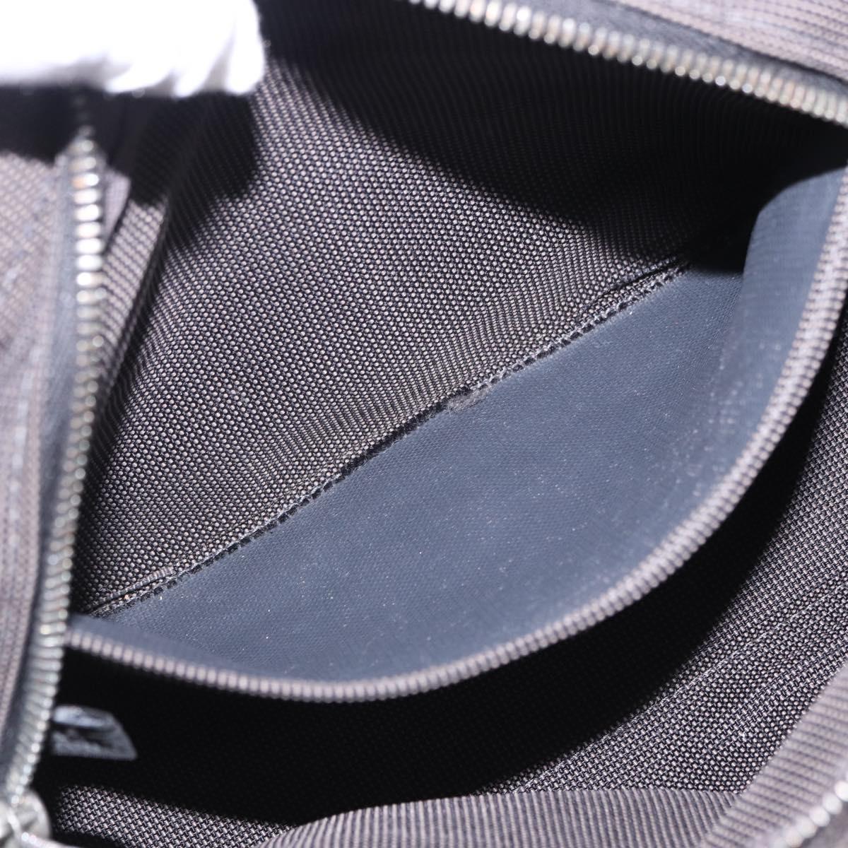 HERMES Her LinePM Hand Bag Canvas Gray Silver Auth 203181A