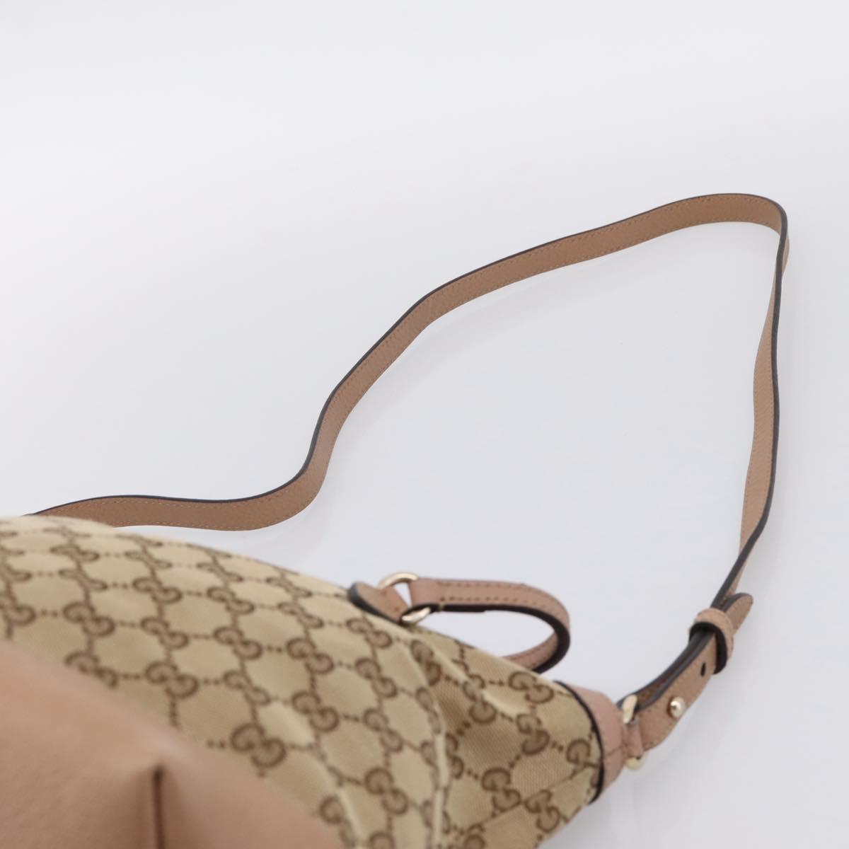 GUCCI GG Canvas Hand Bag 2way Beige Gold 353120 Auth 203182A