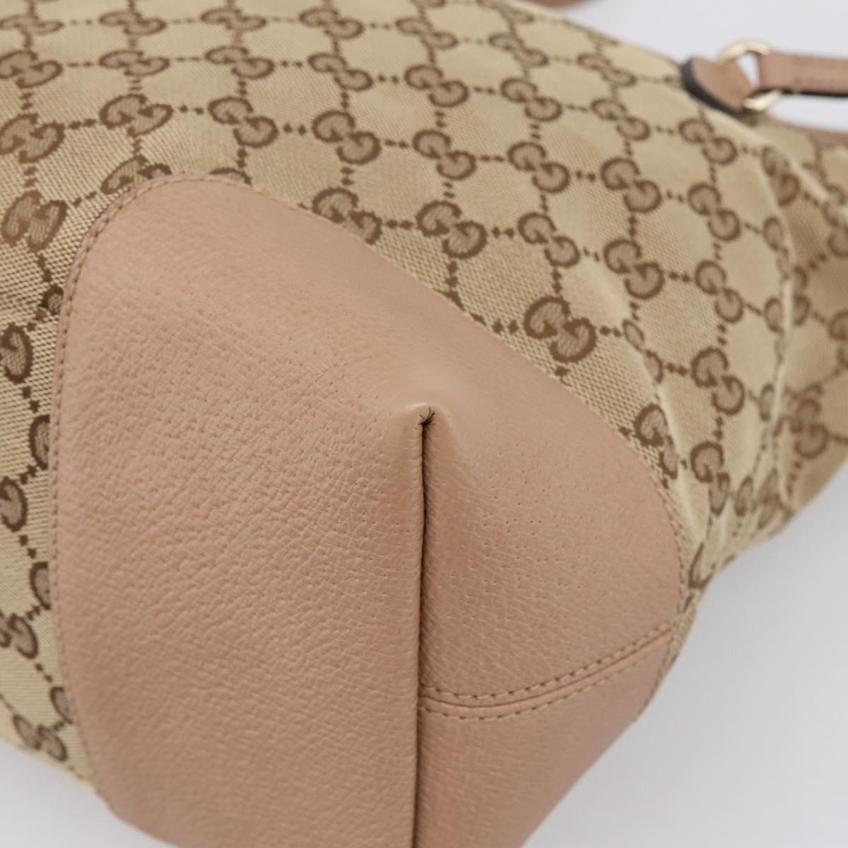 GUCCI GG Canvas Hand Bag 2way Beige Gold 353120 Auth 203182A