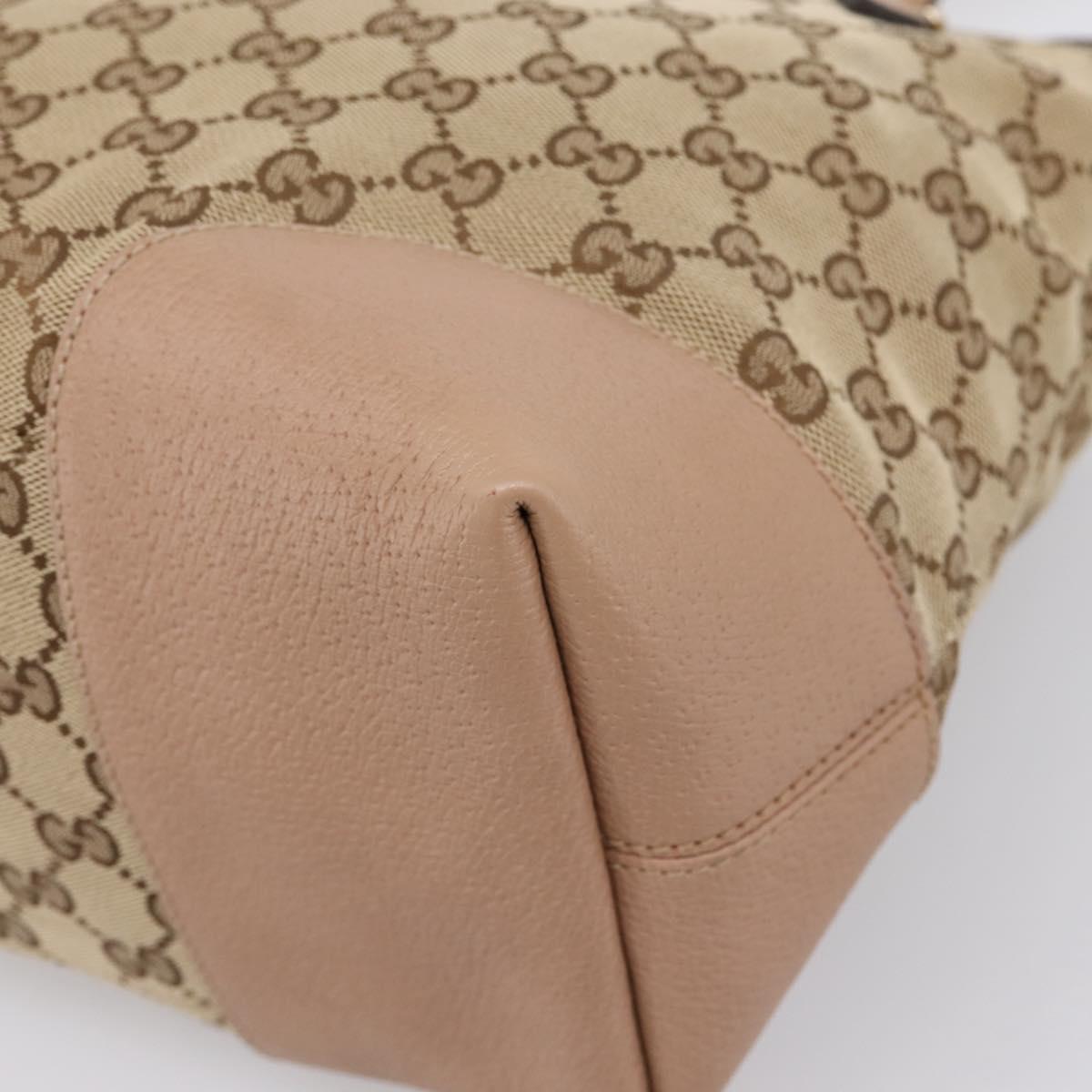 GUCCI GG Canvas Hand Bag 2way Beige Gold 353120 Auth 203182A
