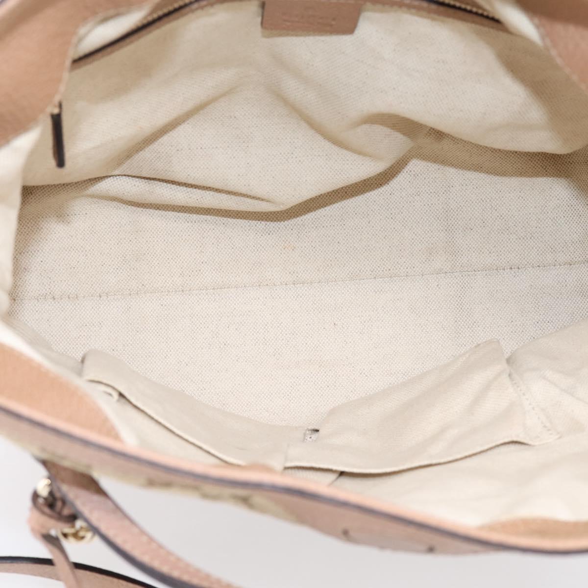 GUCCI GG Canvas Hand Bag 2way Beige Gold 353120 Auth 203182A