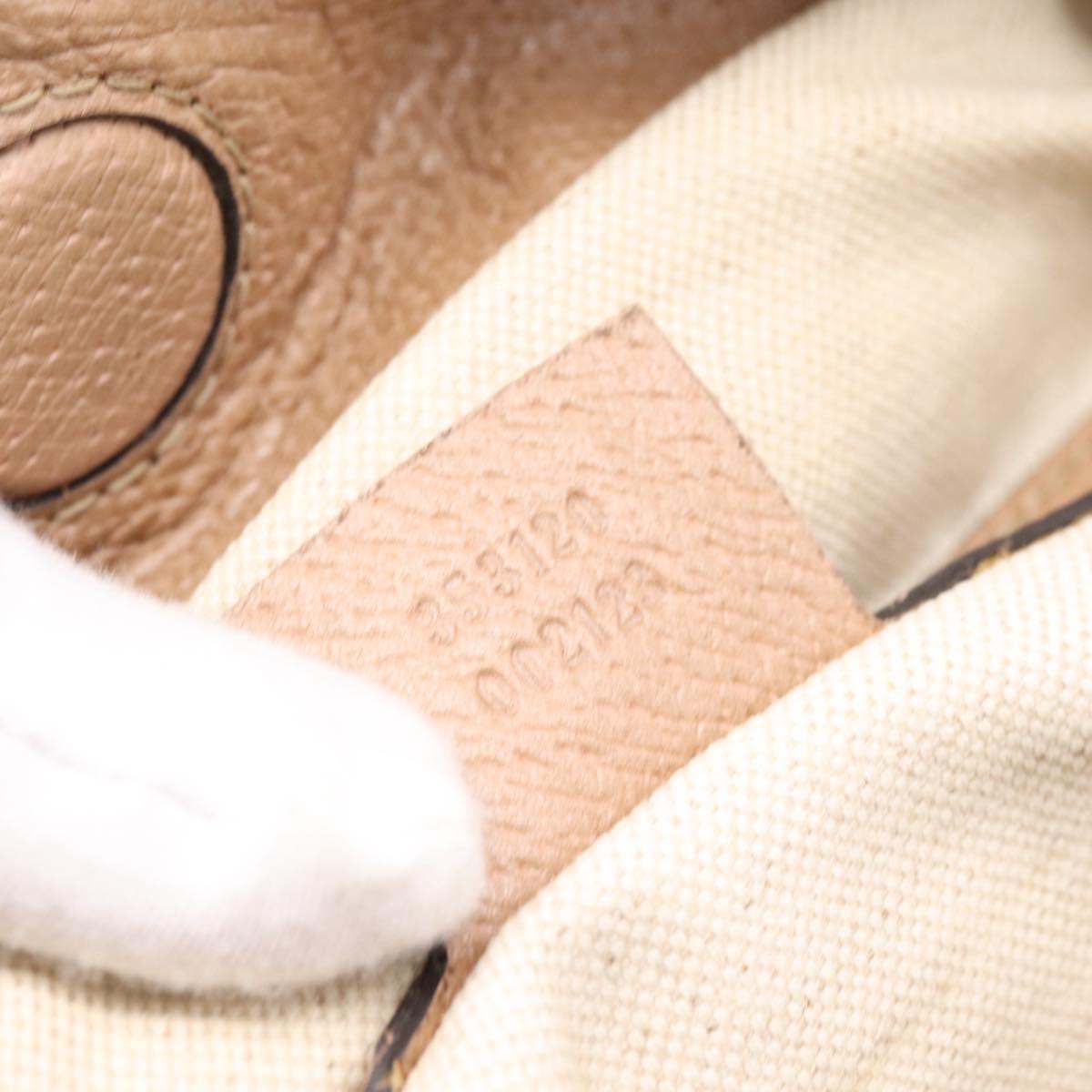 GUCCI GG Canvas Hand Bag 2way Beige Gold 353120 Auth 203182A