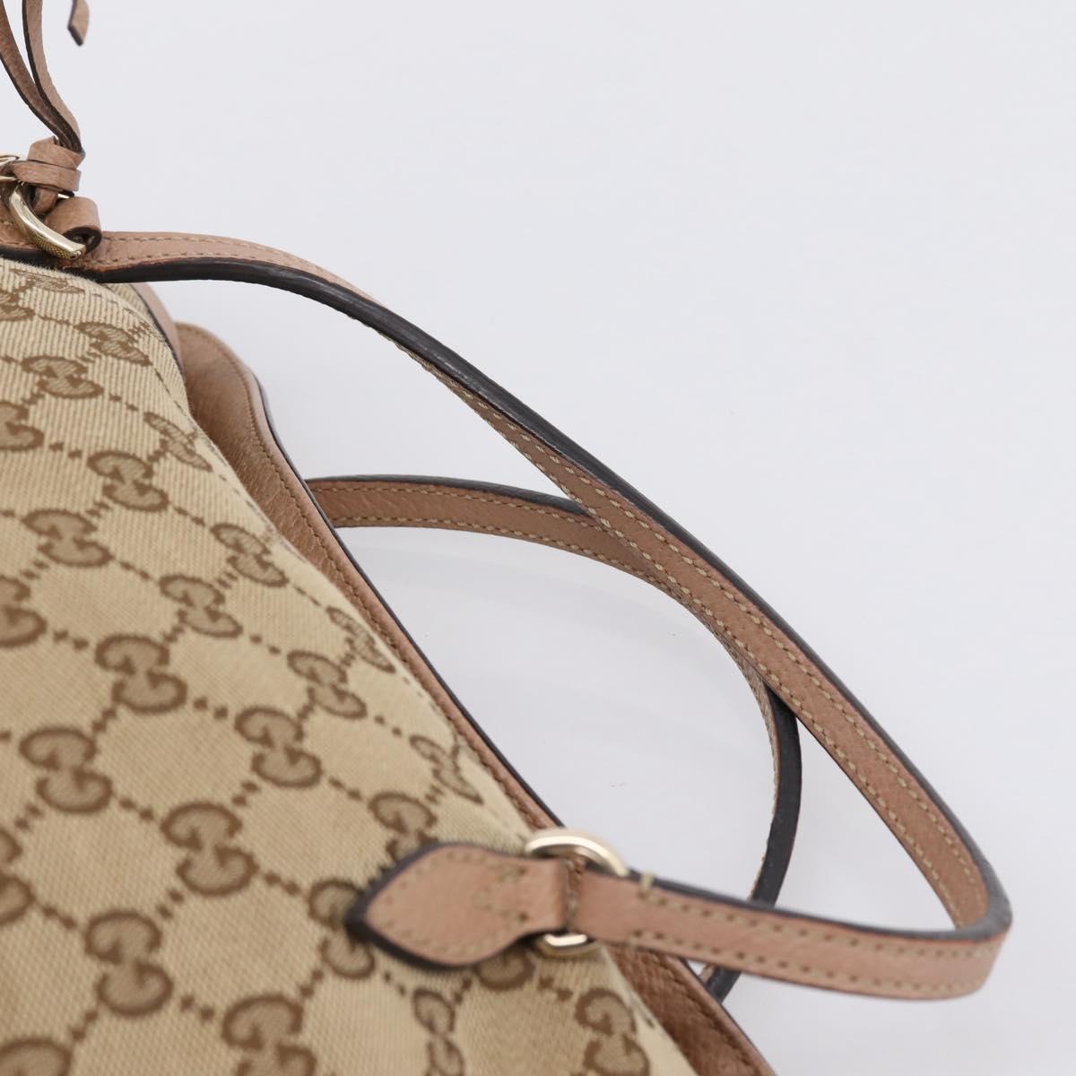 GUCCI GG Canvas Hand Bag 2way Beige Gold 353120 Auth 203182A