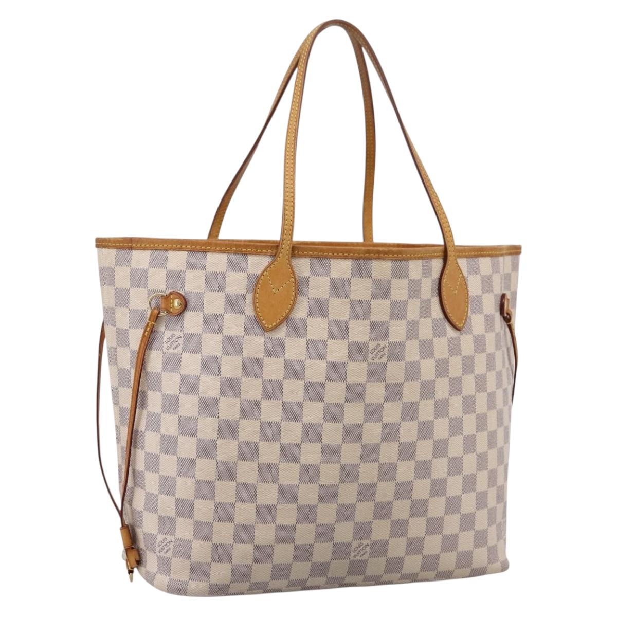 LOUIS VUITTON Damier Azur Neverfull MM Tote Bag N41605 LV Auth 203183V
