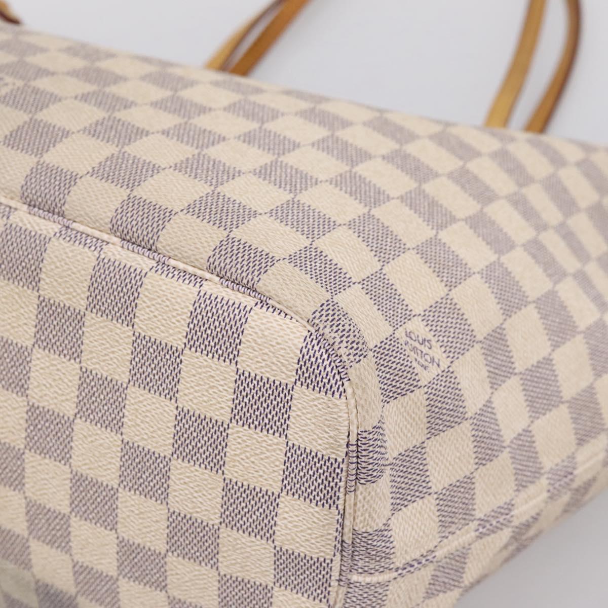 LOUIS VUITTON Damier Azur Neverfull MM Tote Bag N41605 LV Auth 203183V