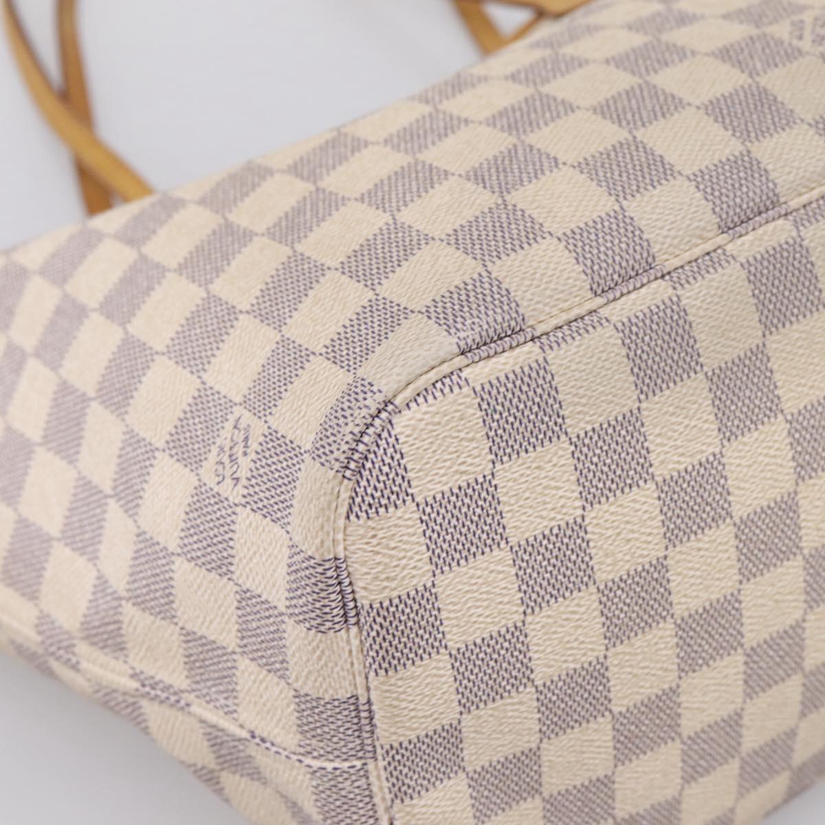 LOUIS VUITTON Damier Azur Neverfull MM Tote Bag N41605 LV Auth 203183V