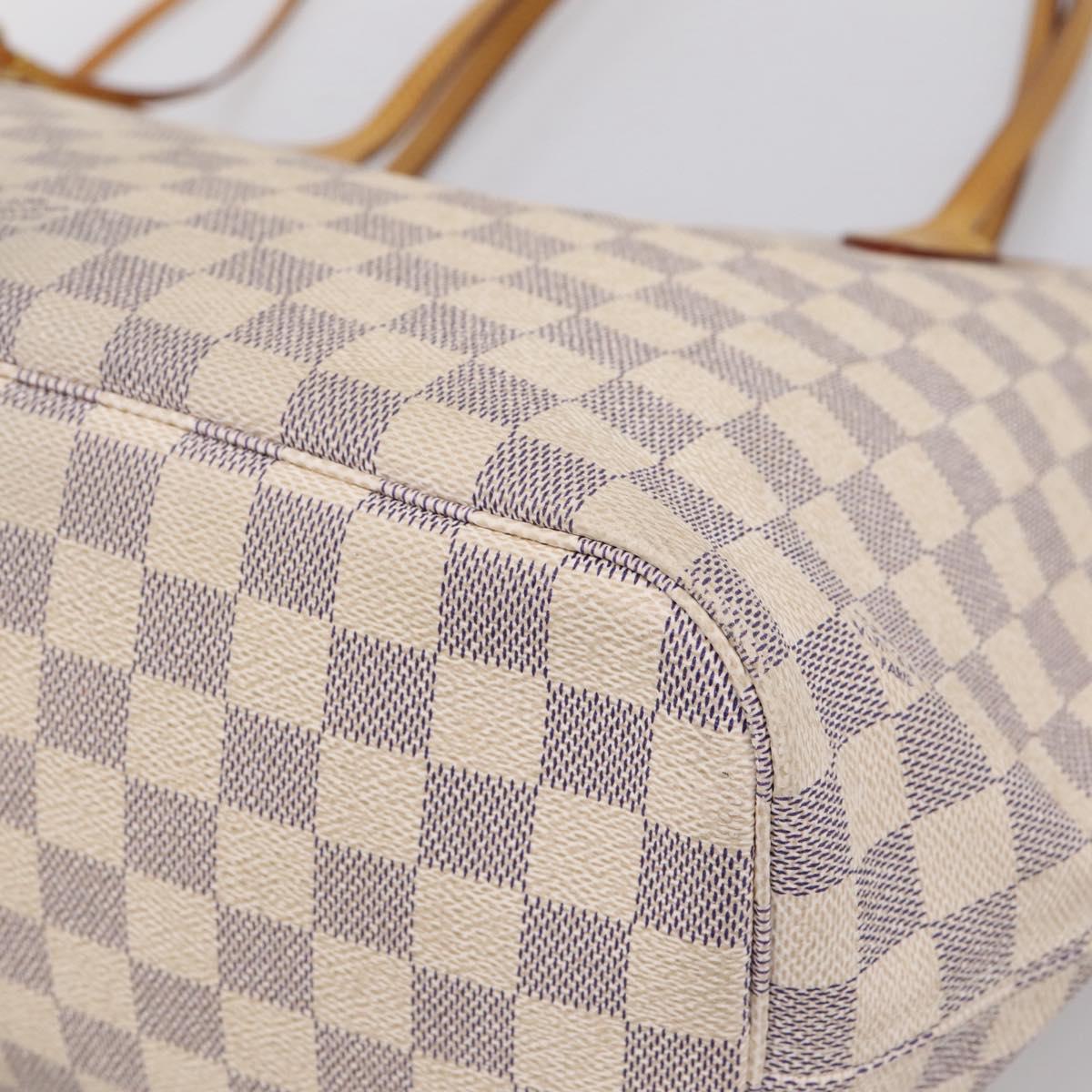 LOUIS VUITTON Damier Azur Neverfull MM Tote Bag N41605 LV Auth 203183V