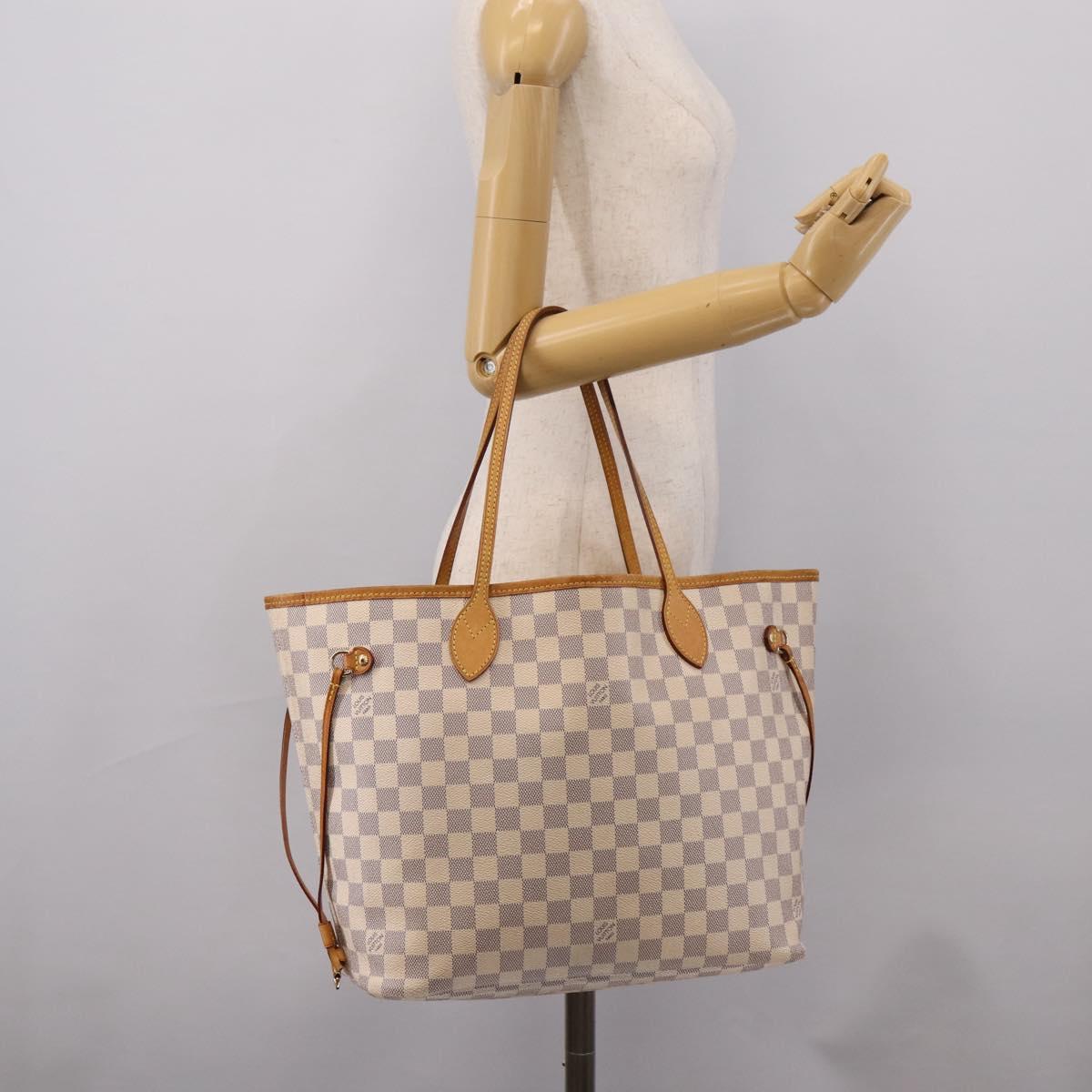 LOUIS VUITTON Damier Azur Neverfull MM Tote Bag N41605 LV Auth 203183V