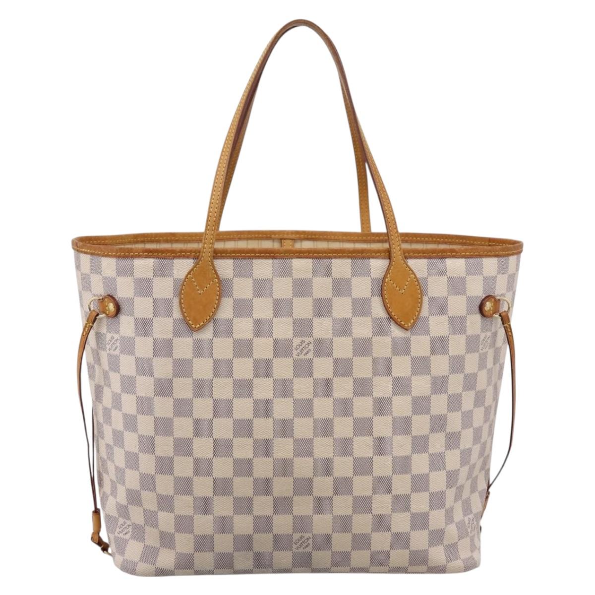 LOUIS VUITTON Damier Azur Neverfull MM Tote Bag N41605 LV Auth 203183V