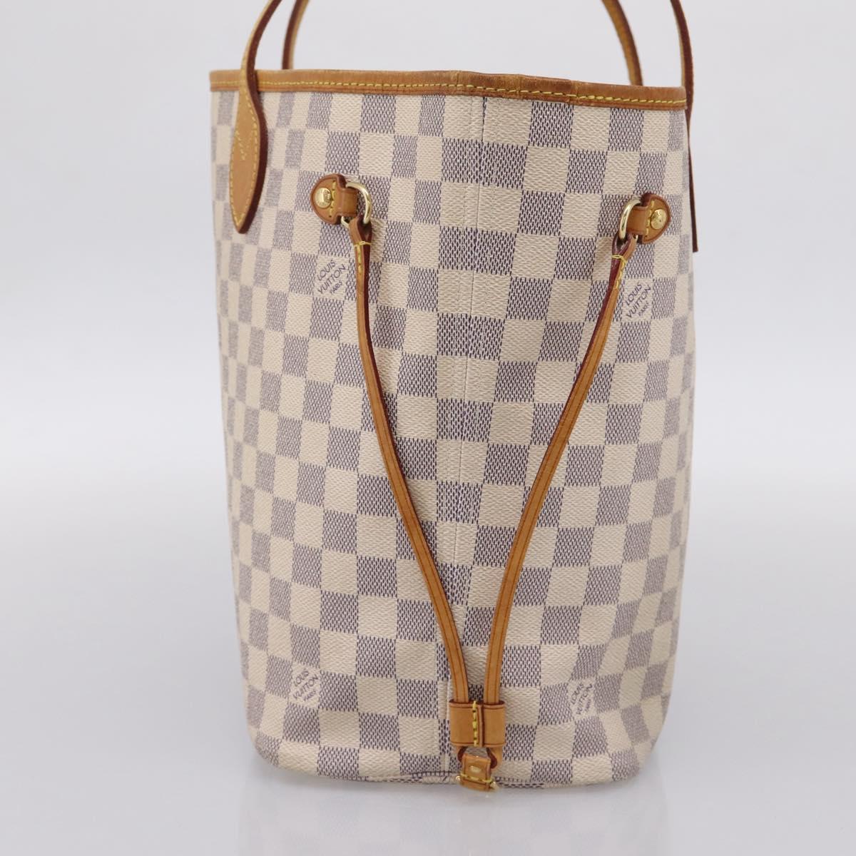LOUIS VUITTON Damier Azur Neverfull MM Tote Bag N41605 LV Auth 203183V