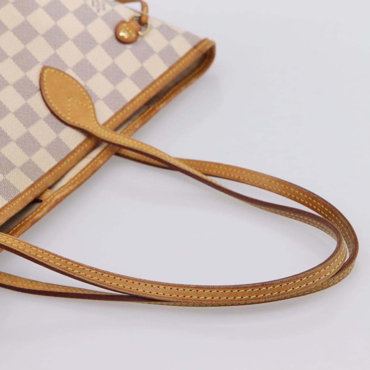 LOUIS VUITTON Damier Azur Neverfull MM Tote Bag N41605 LV Auth 203183V