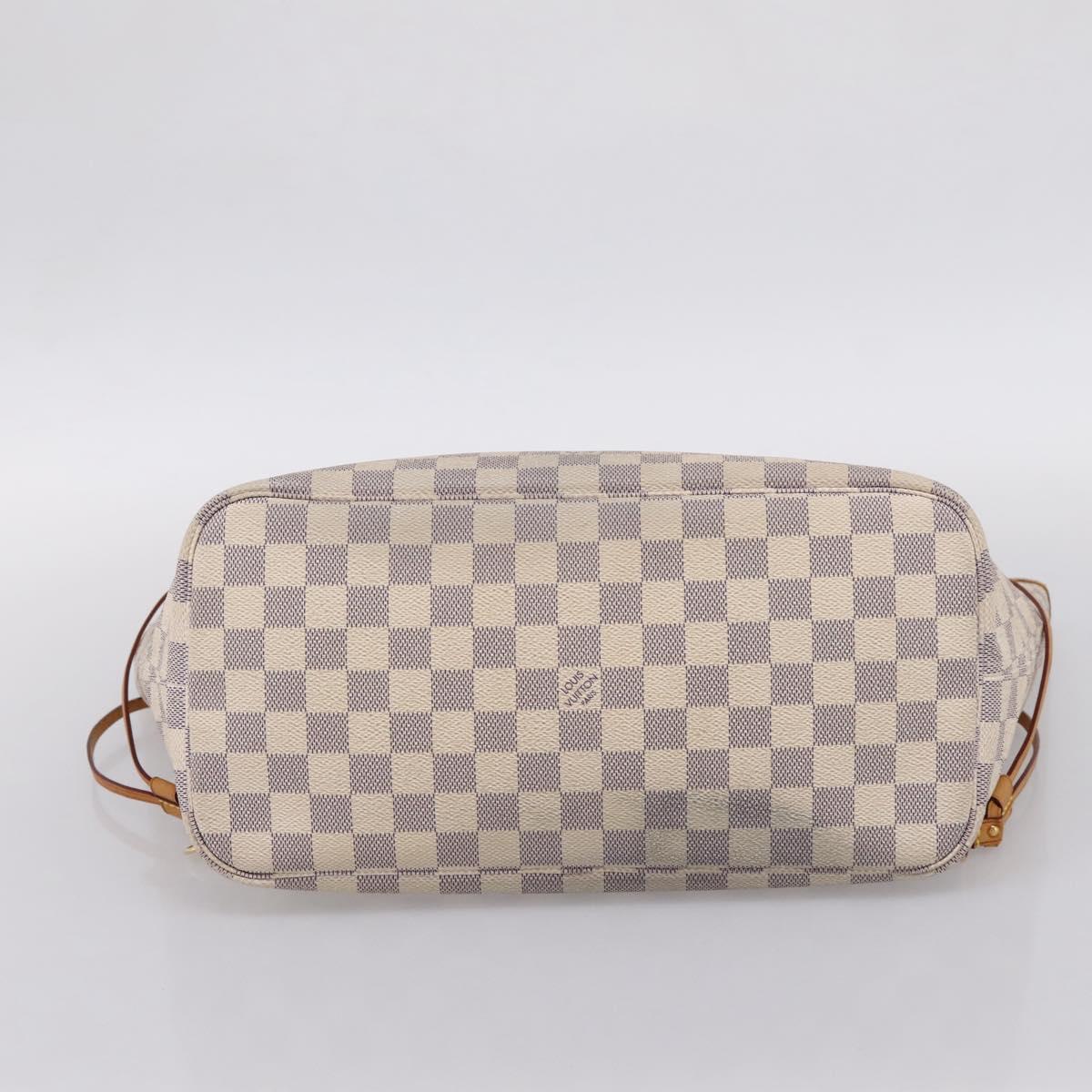 LOUIS VUITTON Damier Azur Neverfull MM Tote Bag N41605 LV Auth 203183V