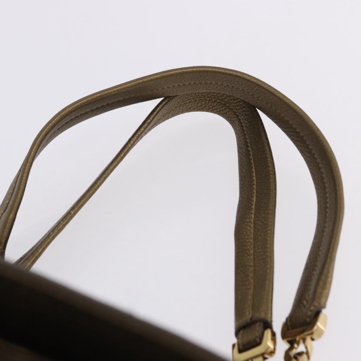 CARTIER Shoulder Bag Suede Green Gold Auth 203184V
