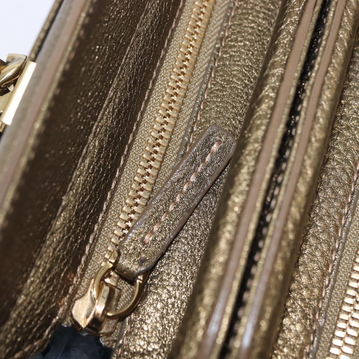 CARTIER Shoulder Bag Suede Green Gold Auth 203184V