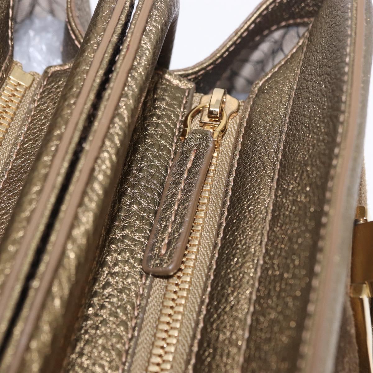 CARTIER Shoulder Bag Suede Green Gold Auth 203184V