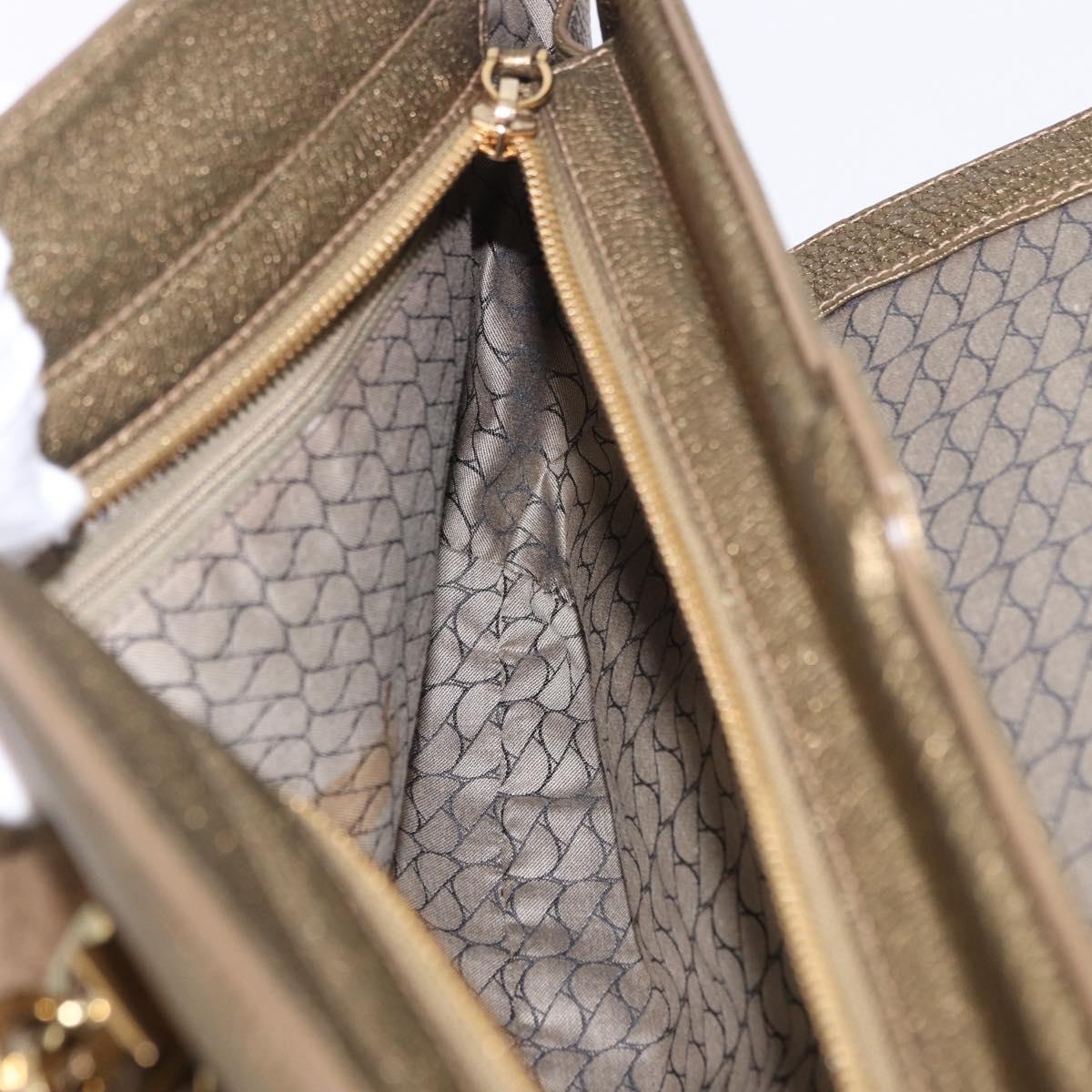 CARTIER Shoulder Bag Suede Green Gold Auth 203184V