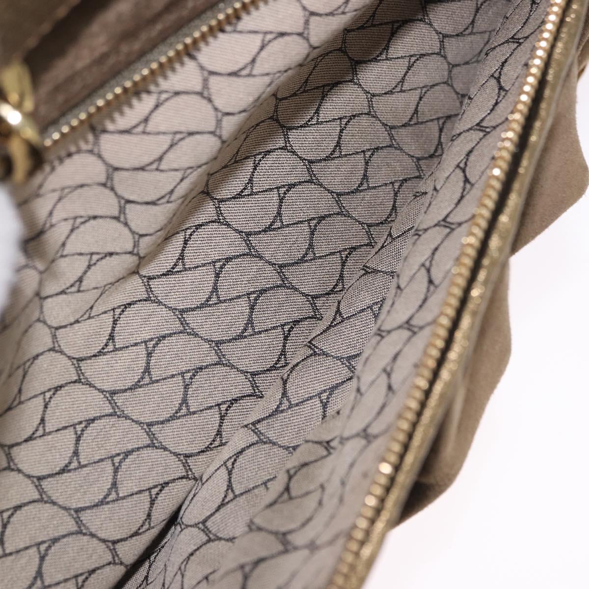 CARTIER Shoulder Bag Suede Green Gold Auth 203184V