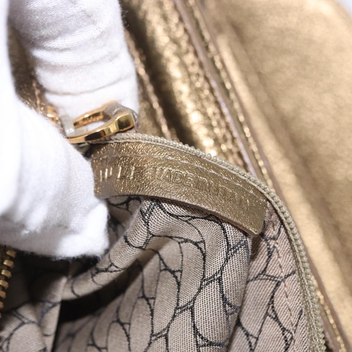 CARTIER Shoulder Bag Suede Green Gold Auth 203184V