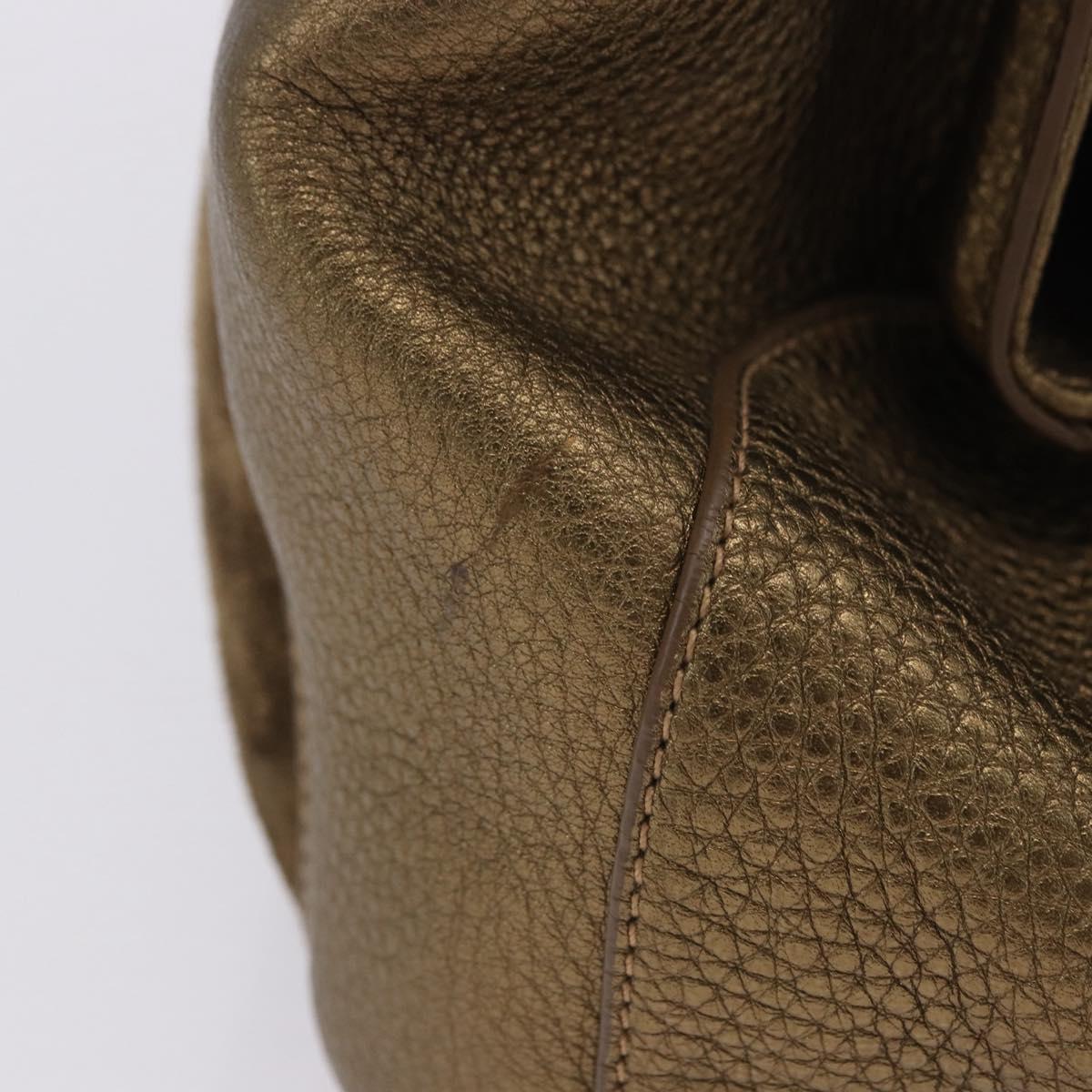 CARTIER Shoulder Bag Suede Green Gold Auth 203184V