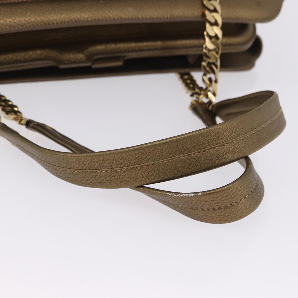 CARTIER Shoulder Bag Suede Green Gold Auth 203184V