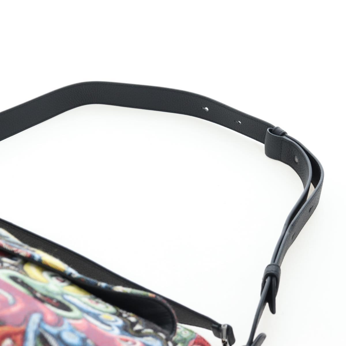 Christian Dior Saddle Bag Jacquard 2way Kenny Schaaf Multicolor Auth 203185SAM