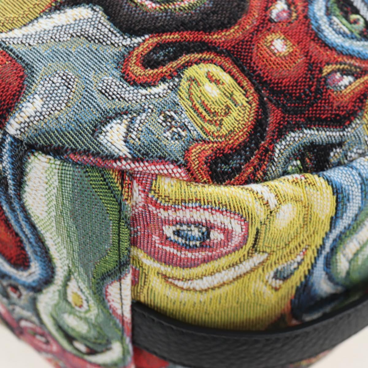 Christian Dior Saddle Bag Jacquard 2way Kenny Schaaf Multicolor Auth 203185SAM