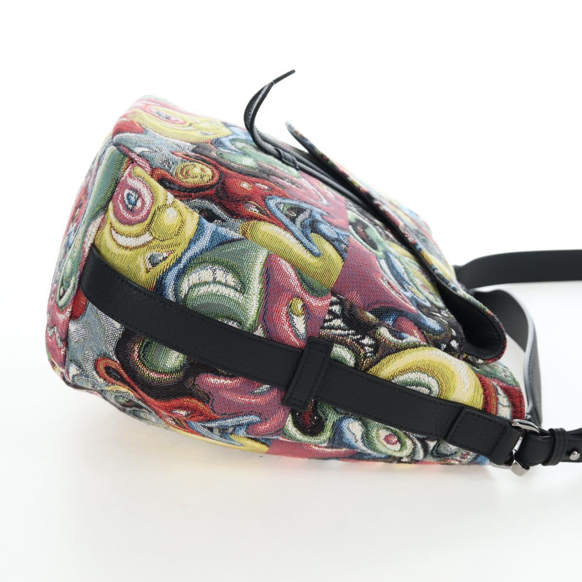 Christian Dior Saddle Bag Jacquard 2way Kenny Schaaf Multicolor Auth 203185SAM