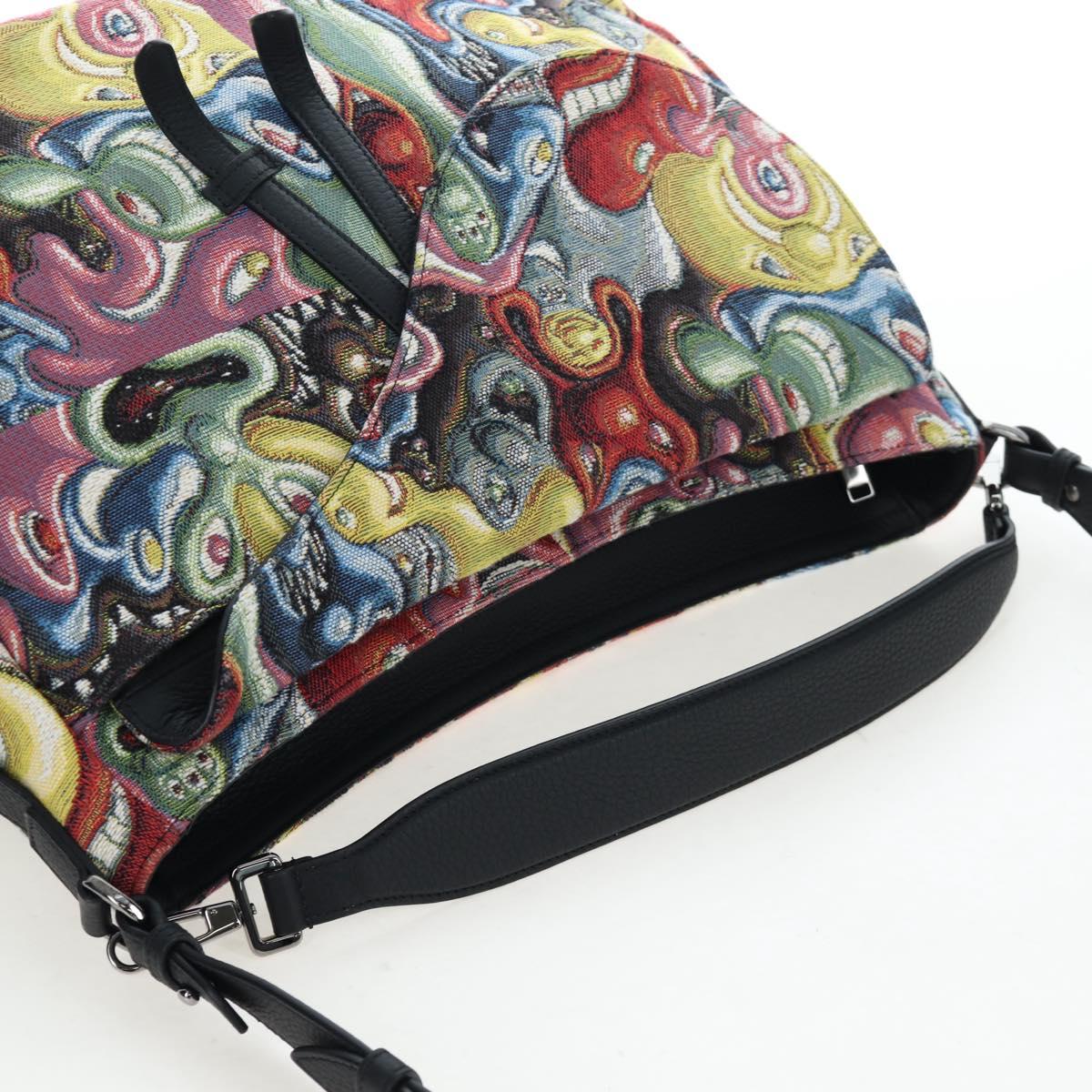 Christian Dior Saddle Bag Jacquard 2way Kenny Schaaf Multicolor Auth 203185SAM
