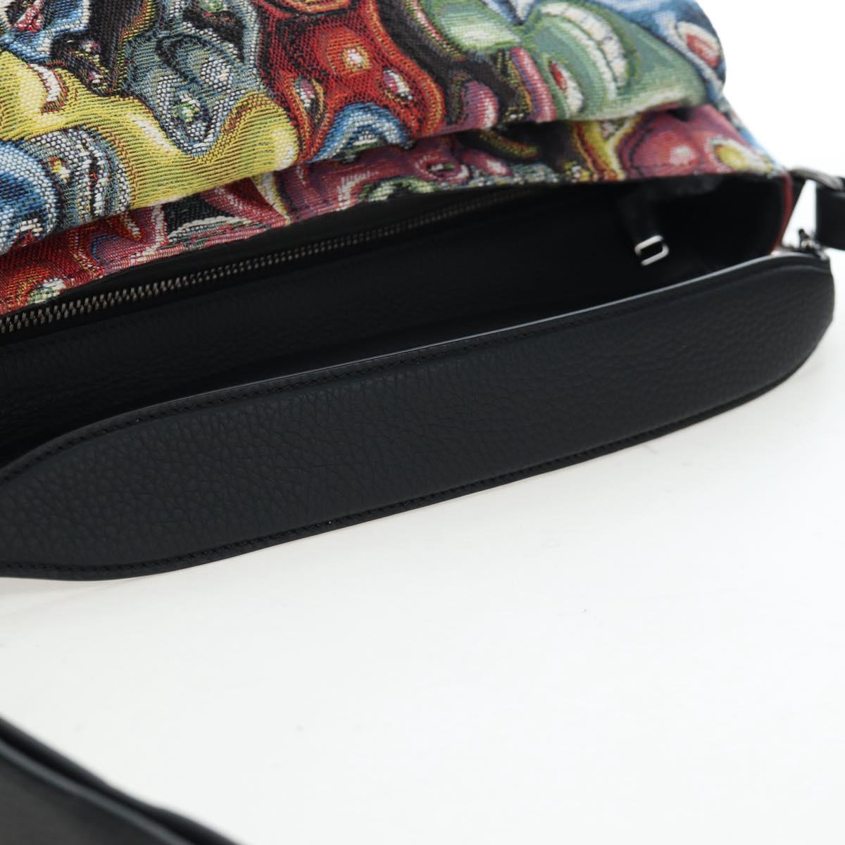 Christian Dior Saddle Bag Jacquard 2way Kenny Schaaf Multicolor Auth 203185SAM