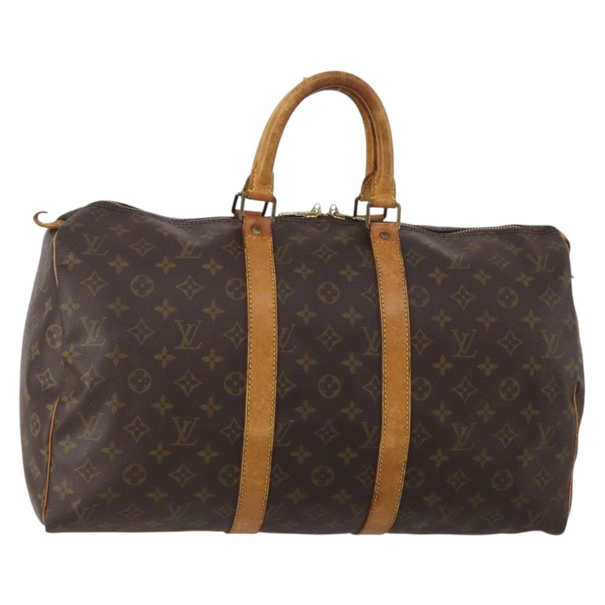 LOUIS VUITTON Monogram Keepall 45 Boston Bag M41428 LV Auth 203188