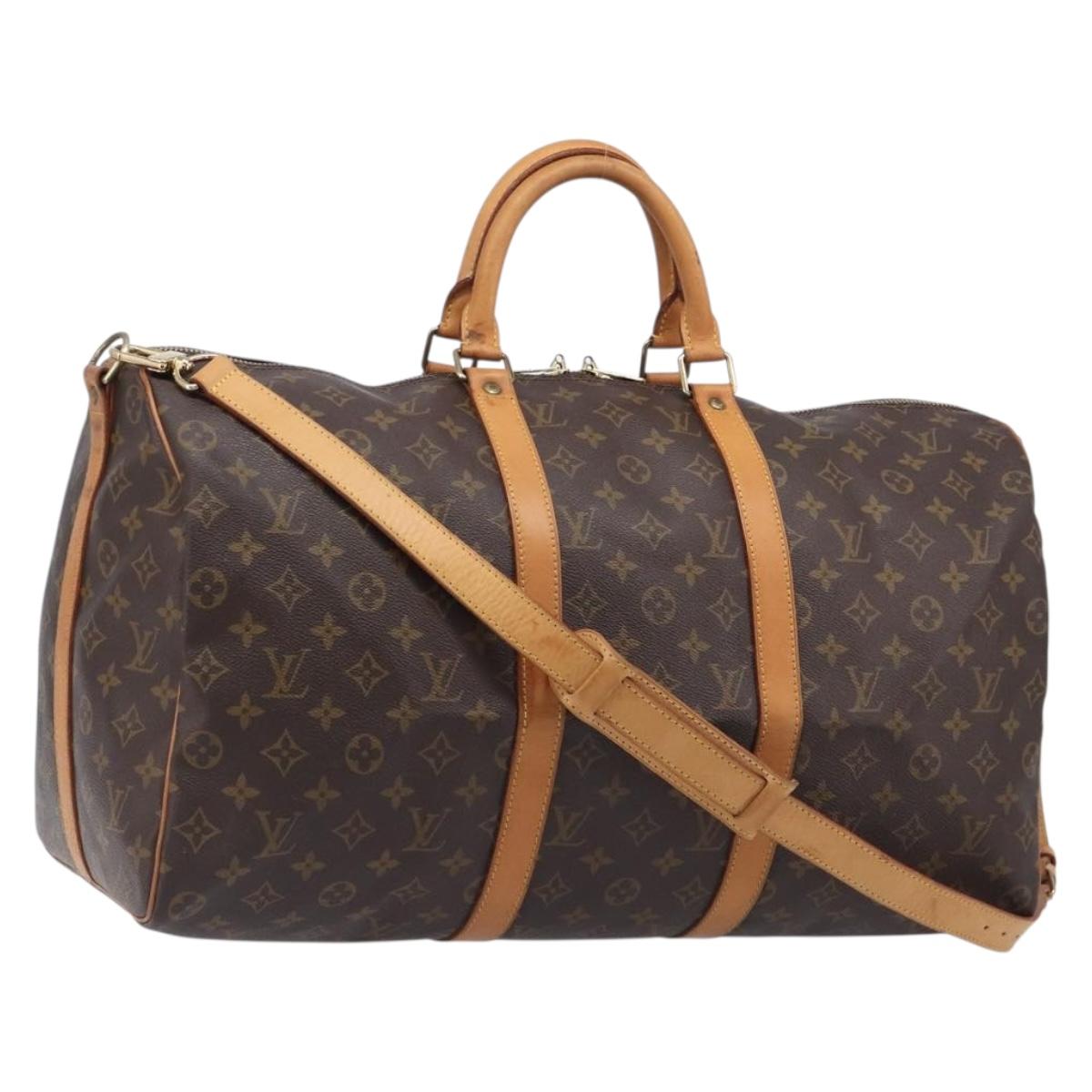 LOUIS VUITTON Monogram Keepall Bandouliere 50 Boston Bag M41416 LV Auth 203189V