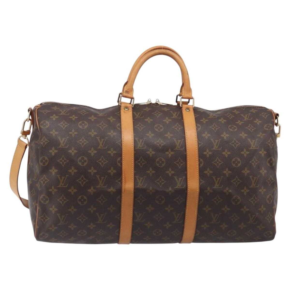 LOUIS VUITTON Monogram Keepall Bandouliere 50 Boston Bag M41416 LV Auth 203189V